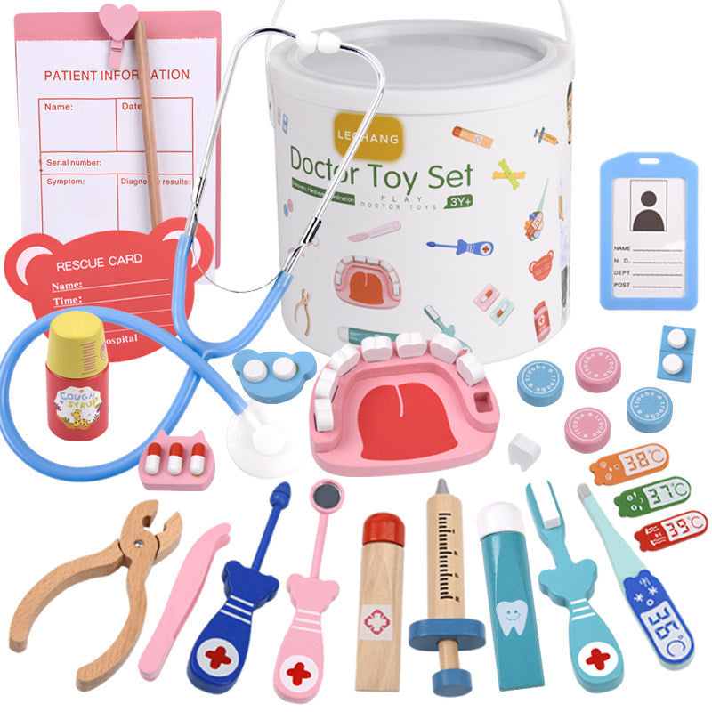 Kinmilo wooden doctor and dentist role-play toy medical instruments: detail 7