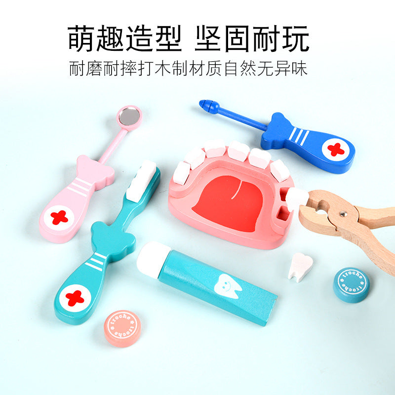 Kinmilo wooden doctor and dentist role-play toy medical instruments: detail 8
