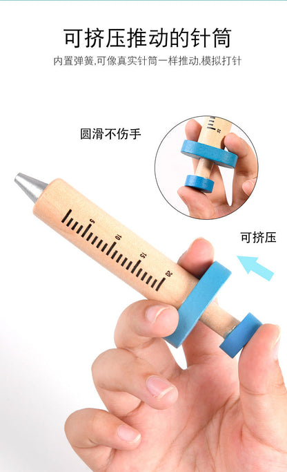 Kinmilo wooden doctor and dentist role-play toy medical instruments: detail 17