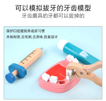 Kinmilo wooden doctor and dentist role-play toy medical instruments: detail 24
