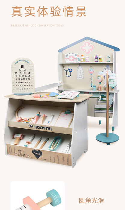 Kinmilo wooden pretend doctor clinic hospital role play – product gallery view 5