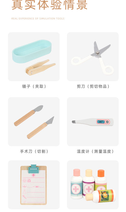 Kinmilo wooden pretend doctor clinic hospital role play – product gallery view 9