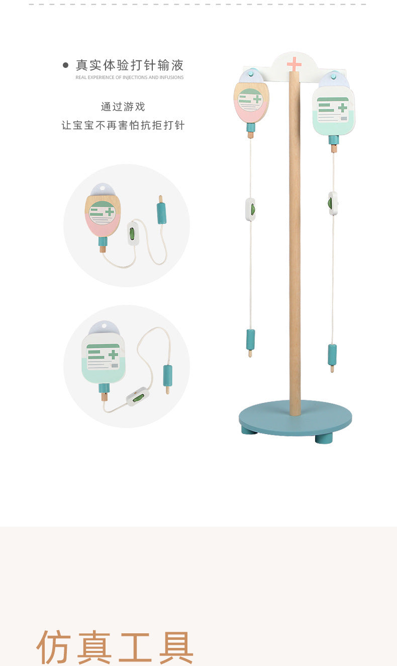 Kinmilo wooden pretend doctor clinic hospital role play – product gallery view 11