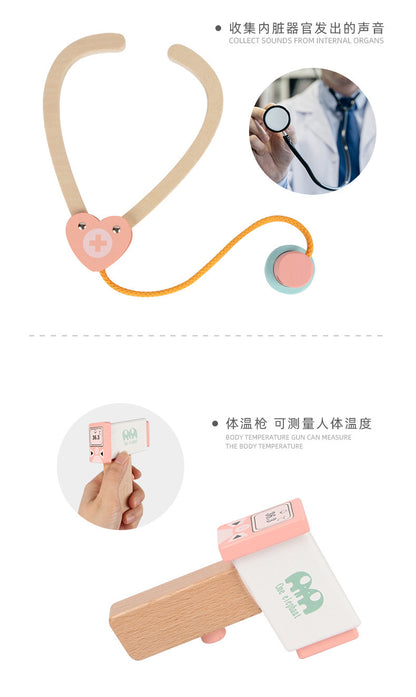 Kinmilo wooden pretend doctor clinic hospital role play – product gallery view 12