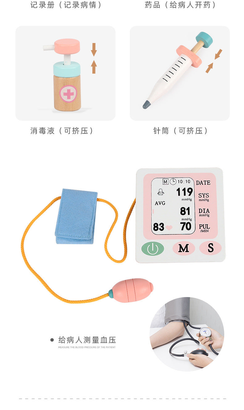 Kinmilo wooden pretend doctor clinic hospital role play – product gallery view 13