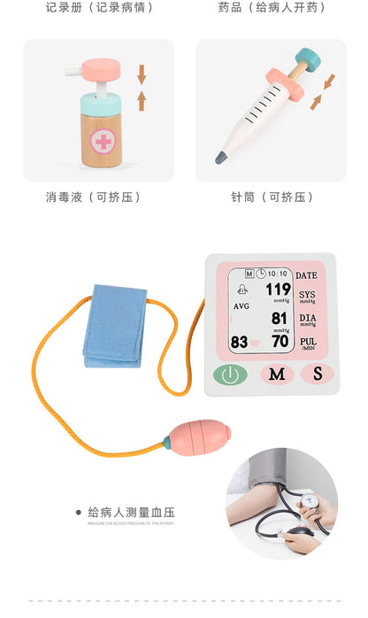 Kinmilo wooden pretend doctor clinic hospital role play – product gallery view 13
