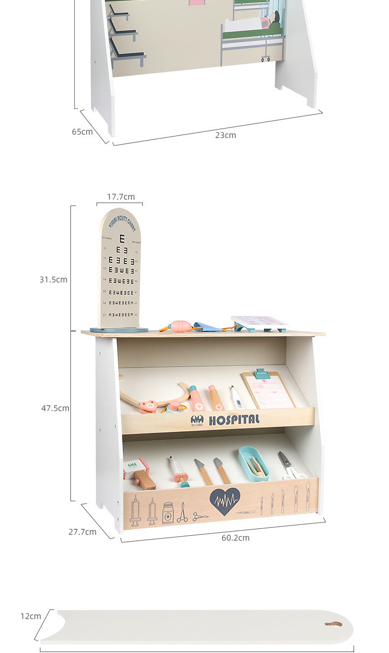 Kinmilo wooden pretend doctor clinic hospital role play – product gallery view 14