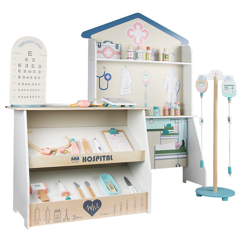 Kinmilo wooden pretend doctor clinic hospital role play – product gallery view 18