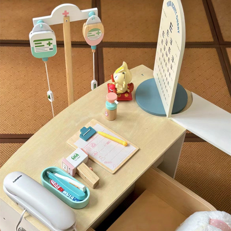 Kinmilo wooden pretend doctor clinic hospital role play – product gallery view 21