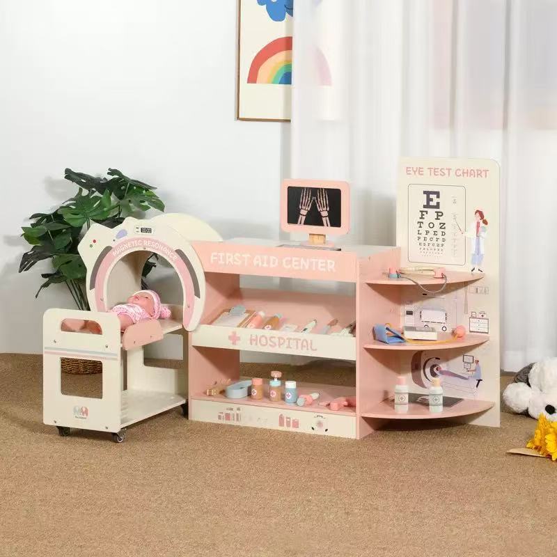 Kinmilo wooden pretend doctor clinic hospital role play – product gallery view 22