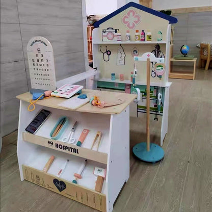Kinmilo wooden pretend doctor clinic hospital role play – product gallery view 23