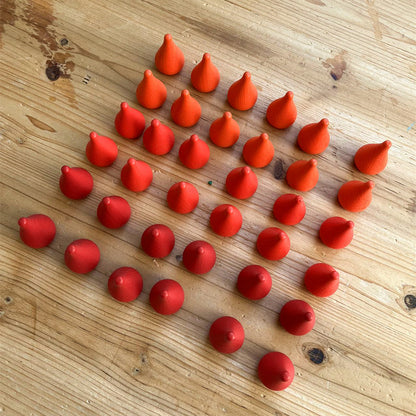 Kinmilo Red flame wooden sorting loose parts