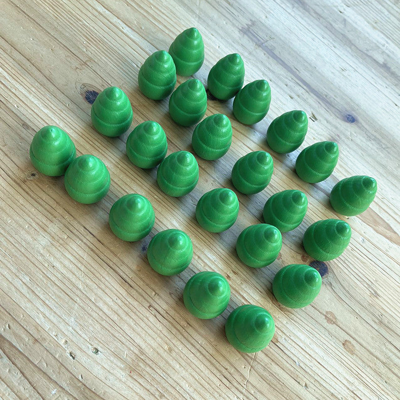 Kinmilo Green miniature trees 24 wooden pieces