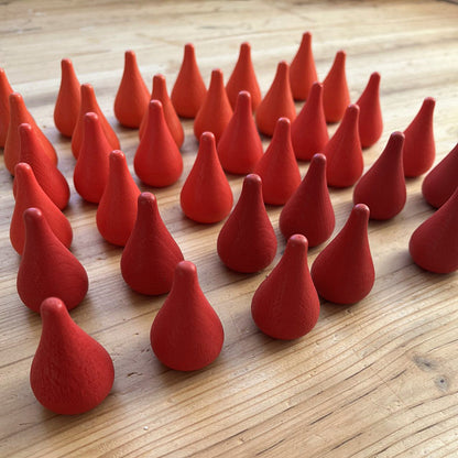 Kinmilo Red flame shaped wooden loose parts