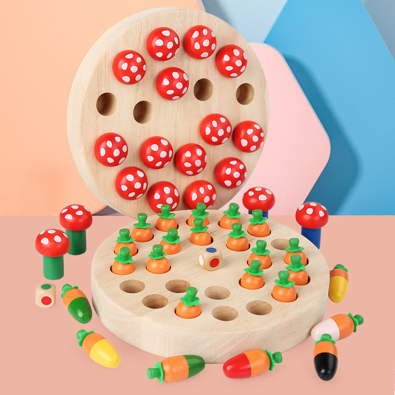 Carrot and mushroom colour matching memory games compared