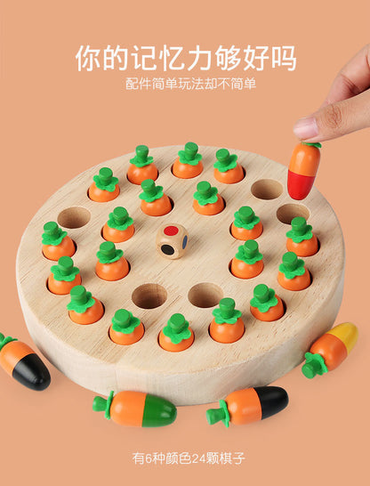Colourful mushroom memory board Montessori-style peg game
