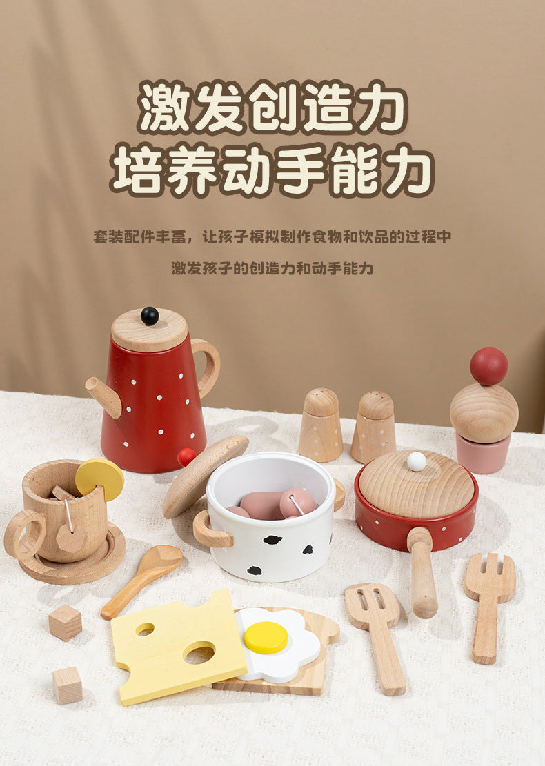 Kinmilo Pretend kitchen breakfast food imaginative play display