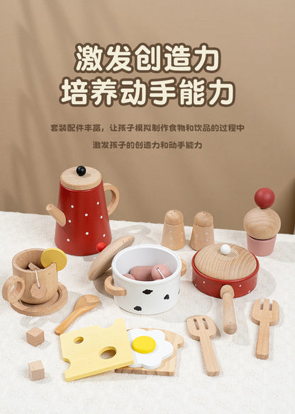 Kinmilo Pretend kitchen breakfast food imaginative play display
