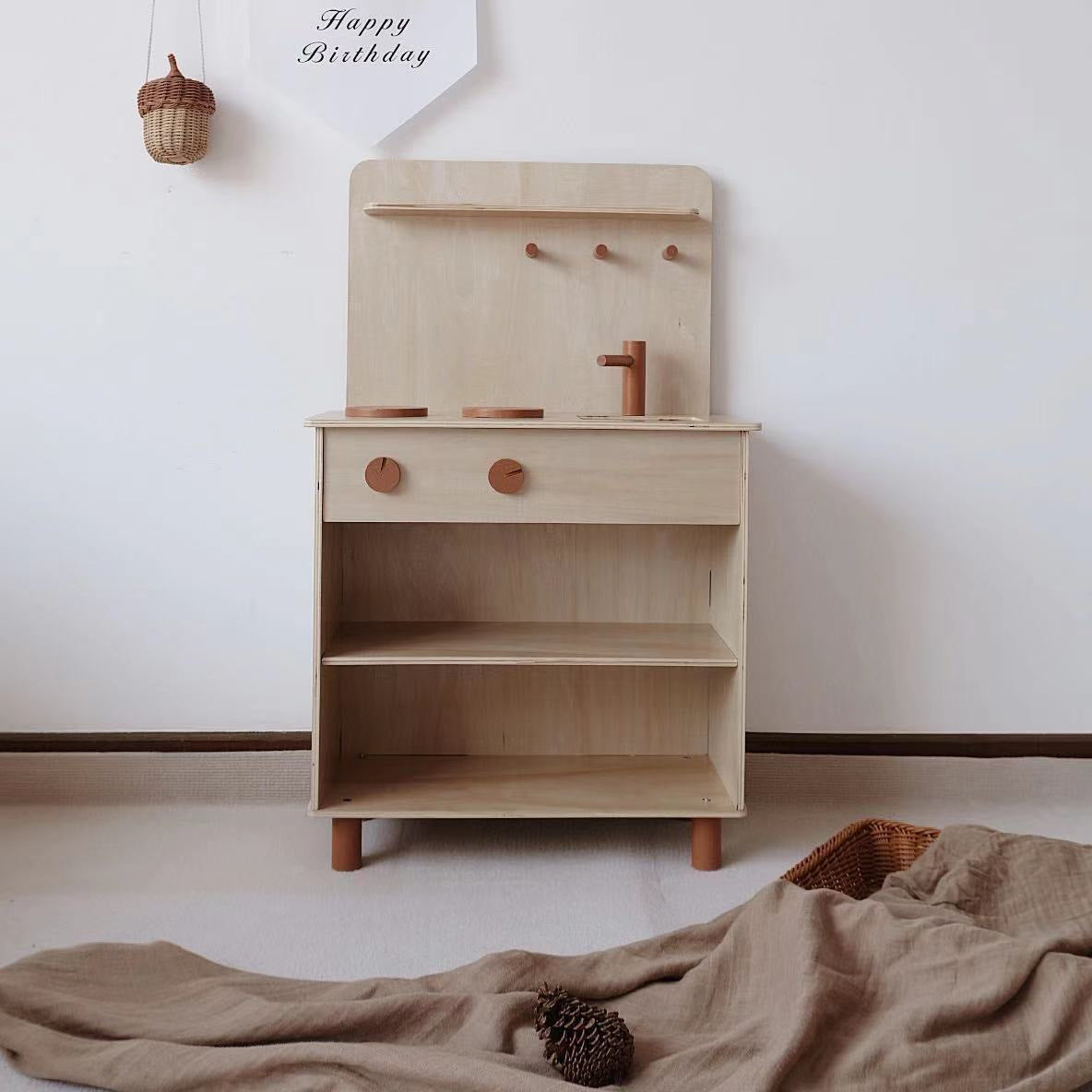 Kinmilo natural wooden play kitchen, photo 27