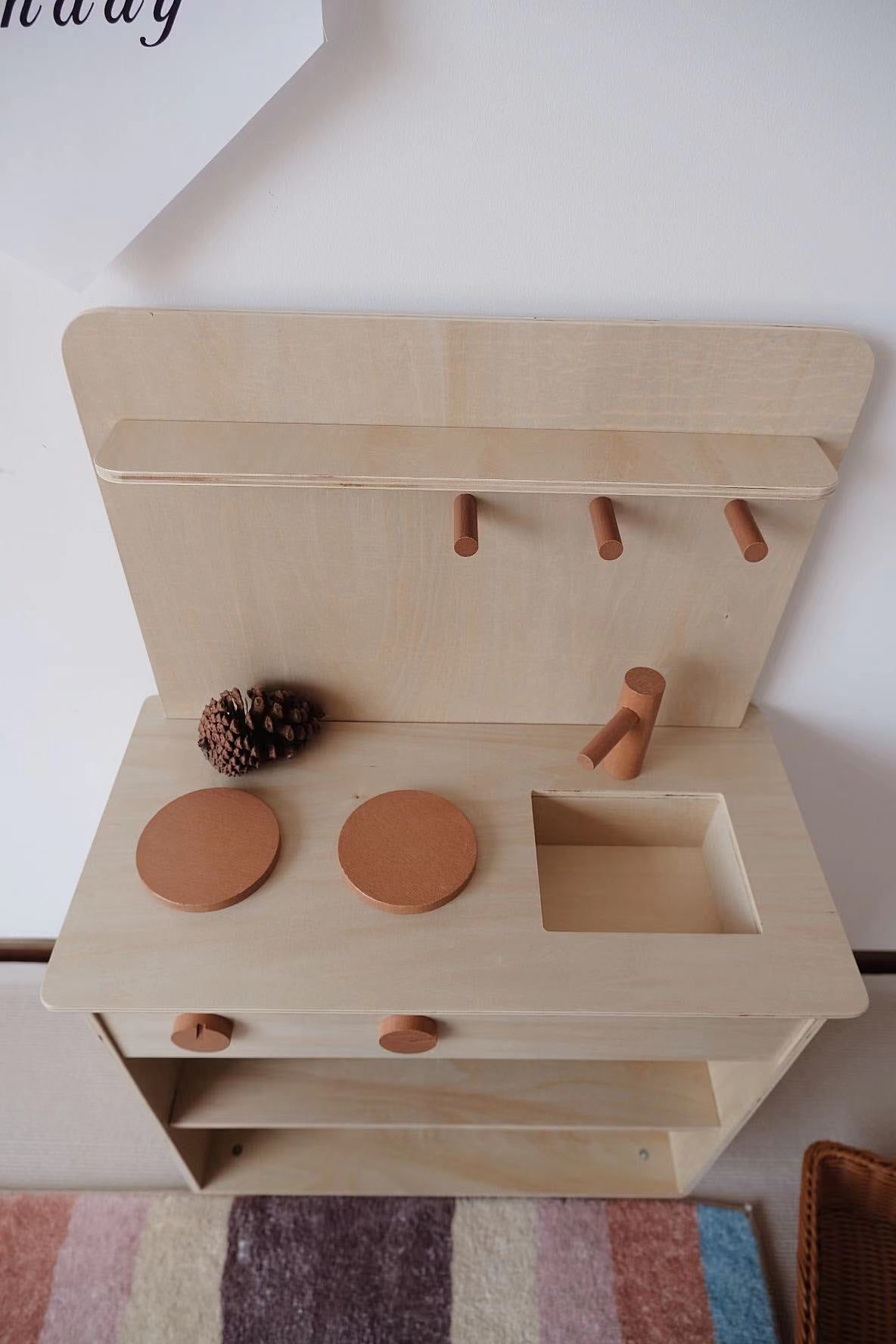 Kinmilo natural wooden play kitchen, photo 30