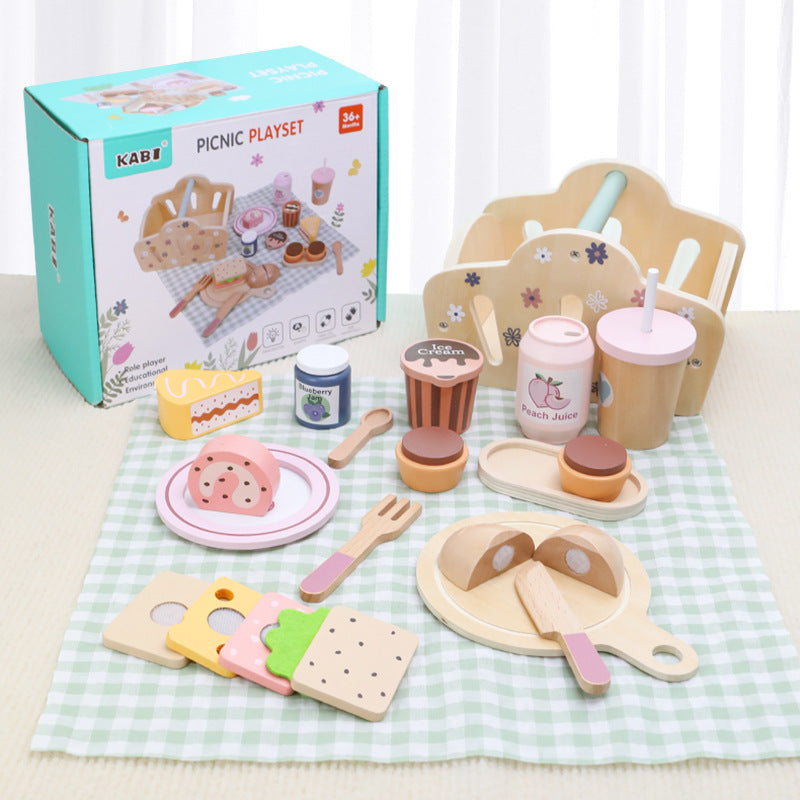 Kinmilo wooden tea party bakery and cafe playsets - style 67