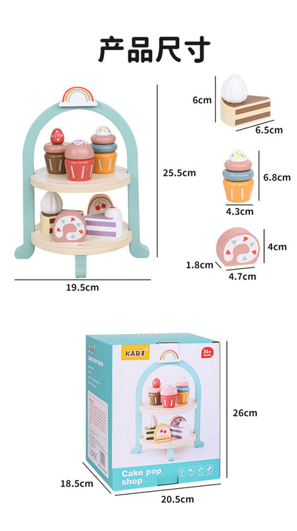 Kinmilo wooden afternoon tea bakery cafe sets detail 80