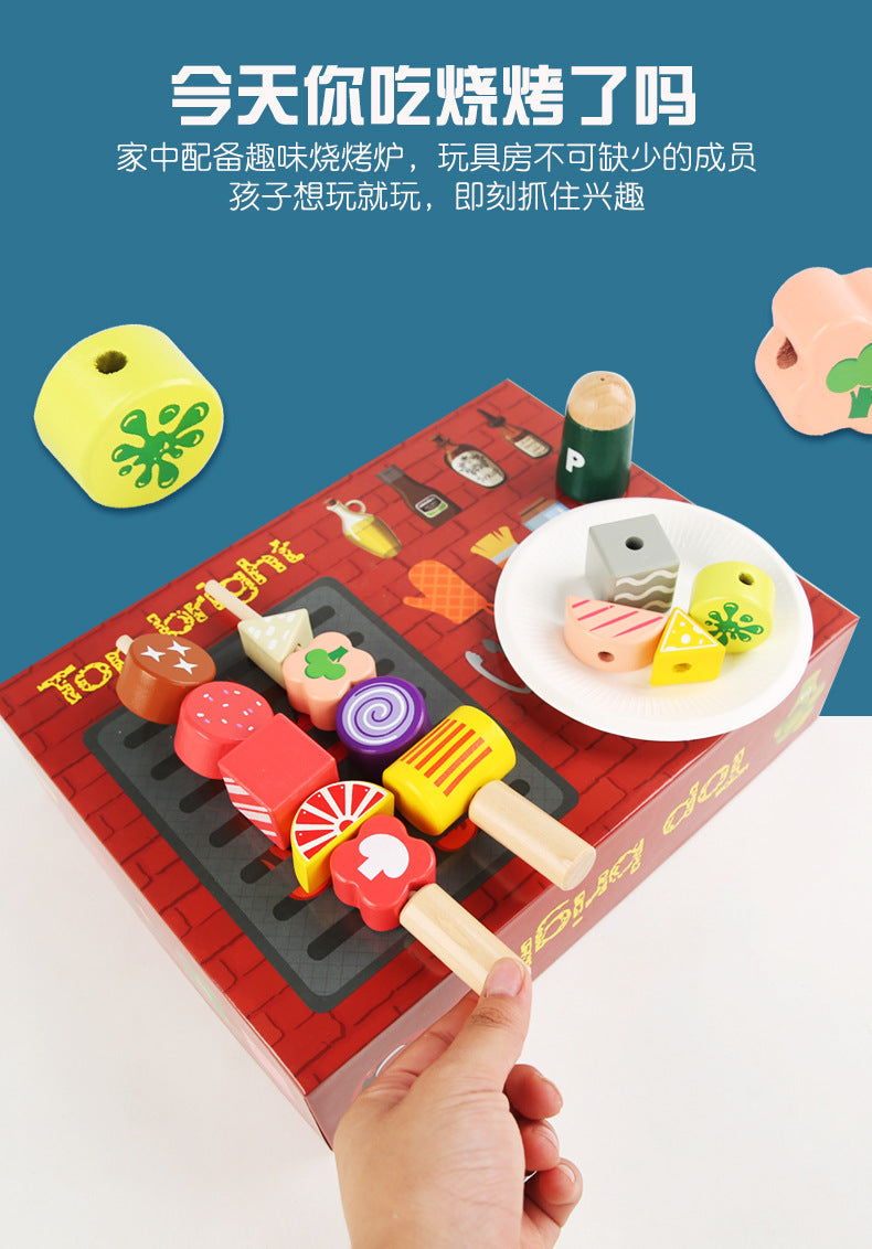 Kinmilo wooden pretend BBQ grill tools and style variants photo 125