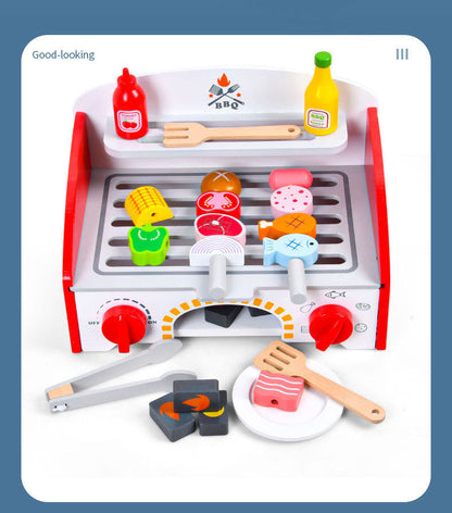 Kinmilo wooden pretend BBQ grill tools and style variants photo 126