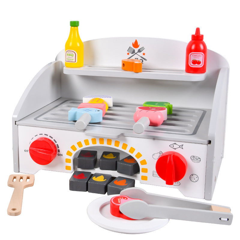 Kinmilo Wooden Mini BBQ Grill & Pretend Cooking Station – main product photo