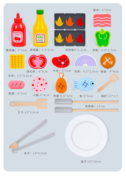 Kinmilo wooden DIY barbecue skewer food matching kit components and instructions, photo 113