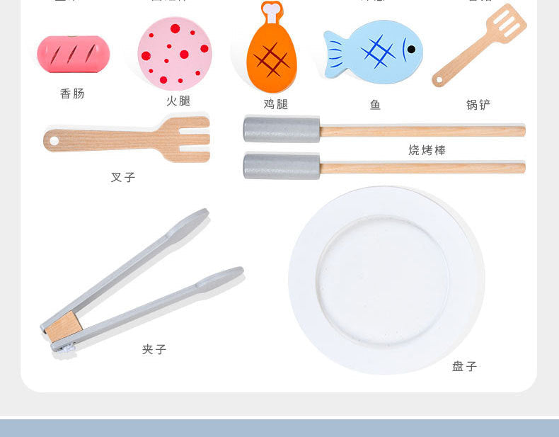 Kinmilo wooden DIY barbecue skewer food matching kit components and instructions, photo 119