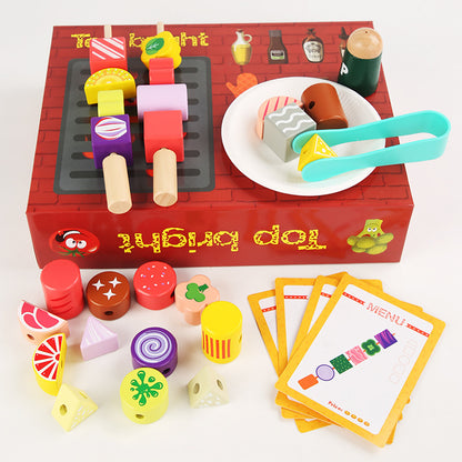 Kinmilo Wooden DIY BBQ Skewer & Food-Matching Activity Set – main product photo