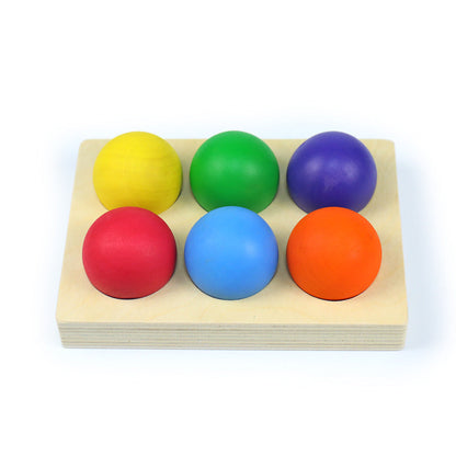 Wooden matching ball sorting tray and sensory set photo 2