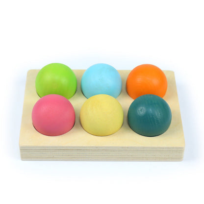 Wooden matching ball sorting tray and sensory set photo 10