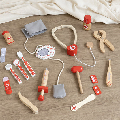 Kinmilo wooden doctor pretend play kit detail photo 0