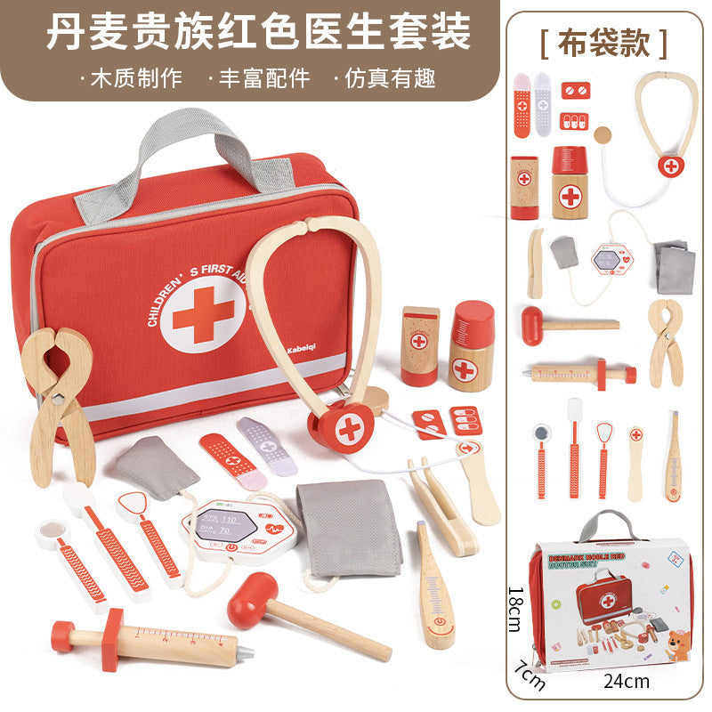 Kinmilo wooden doctor pretend play kit detail photo 1