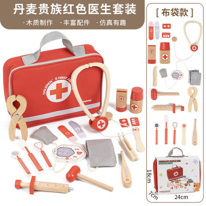 Kinmilo wooden doctor pretend play kit detail photo 1
