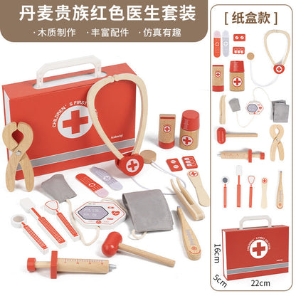 Kinmilo wooden doctor pretend play kit detail photo 3