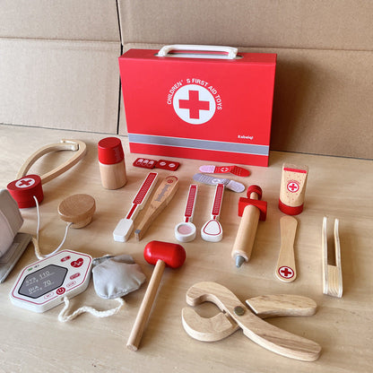 Kinmilo wooden doctor pretend play kit detail photo 4