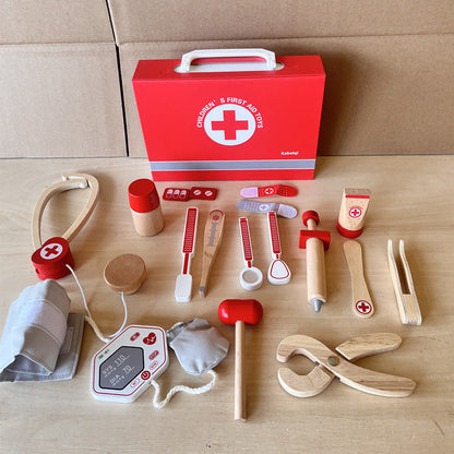 Kinmilo wooden doctor pretend play kit detail photo 6