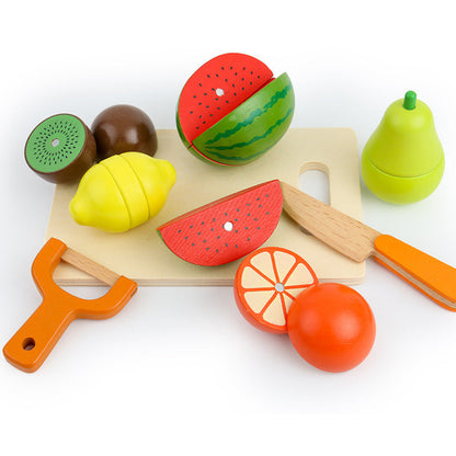 Kinmilo painted wooden cutting food playset, pretend fruit and vegetables, photo 35