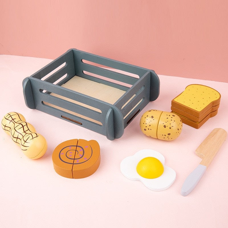 Kinmilo painted wooden cutting food playset, pretend fruit and vegetables, photo 36