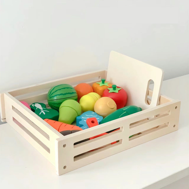 Kinmilo painted wooden cutting food playset, pretend fruit and vegetables, photo 39