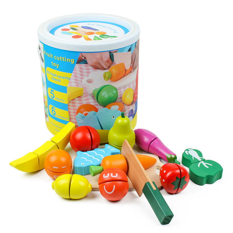 Kinmilo painted wooden cutting food playset, pretend fruit and vegetables, photo 40