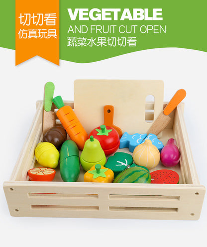 Kinmilo tactile wood fruit matching cutting vegetable toy set photo 44