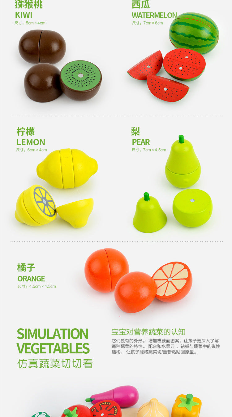 Kinmilo wooden fruit and vegetable cutting activity pictures 55