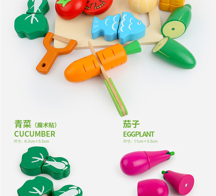 Kinmilo wooden fruit and vegetable cutting activity pictures 57