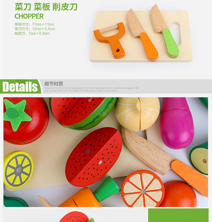 Kinmilo wooden fruit and vegetable cutting activity pictures 60
