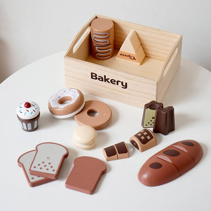 Kinmilo wooden supermarket market stall food crates and pretend appliances, photo 27