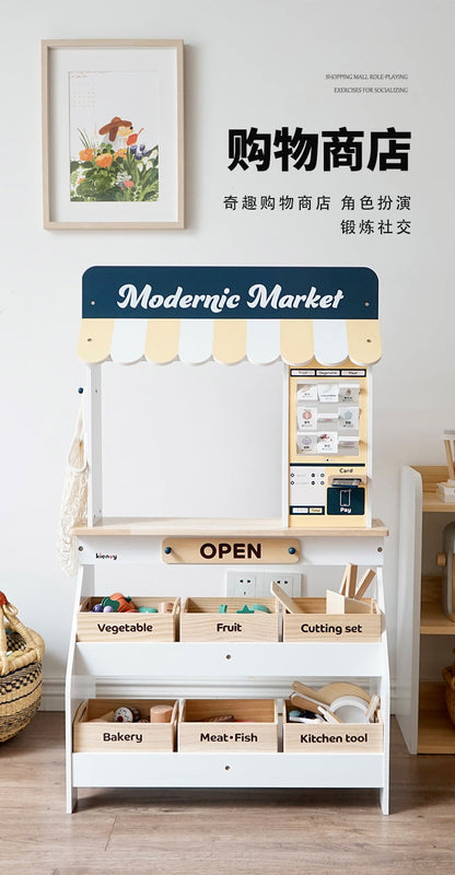 Kinmilo wooden children's supermarket play market and size specification photo 37